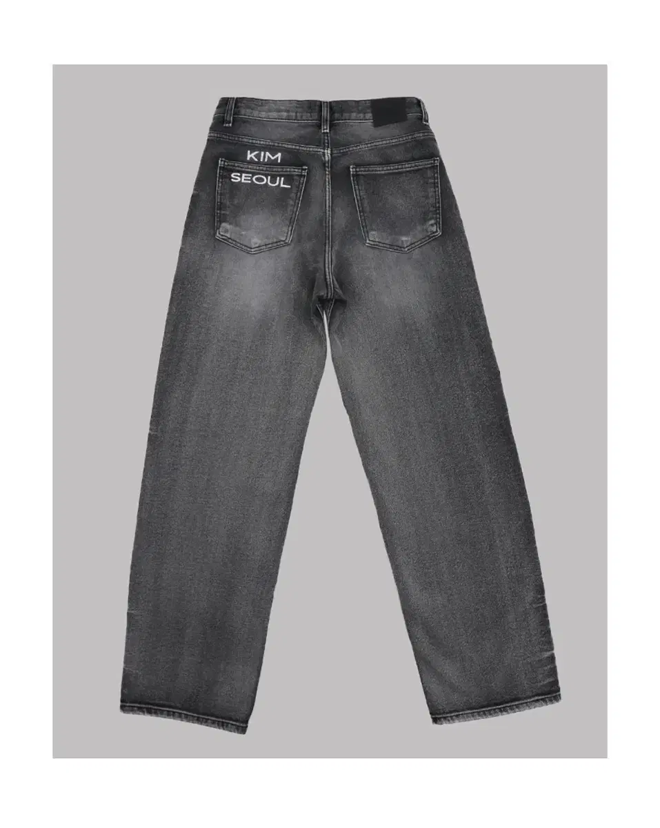 Kashiko Embroidered Non-Fade Denim Pants Black (26-inch alteration